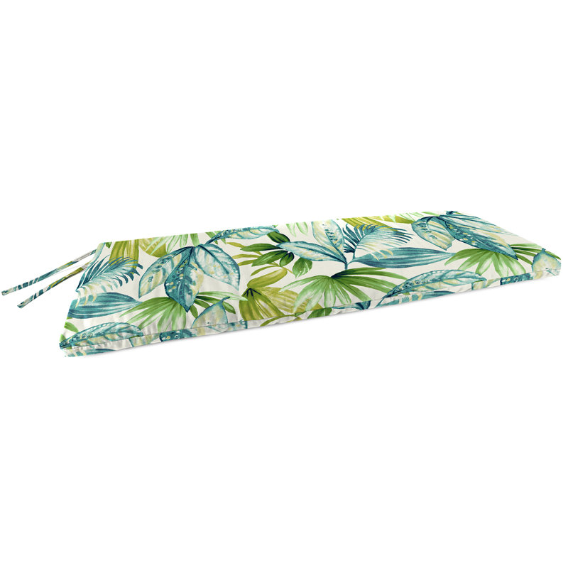 48" x 18" Outdoor Bench Cushion with Ties, Seneca Caribbean