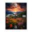 Horloge murale moderne Fleurs au-dessus d'une montagne majestueuse I - Lake-99640362