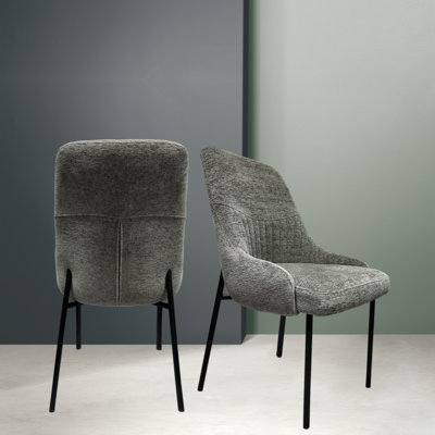 Candeloro 33.66'' H Boucle Upholstered Metal Side Chair