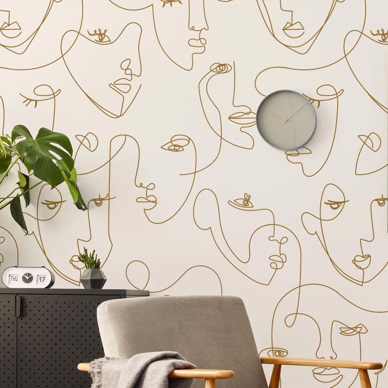 Murale texturée Farrwood, Doré, L 24 po x L 108 po