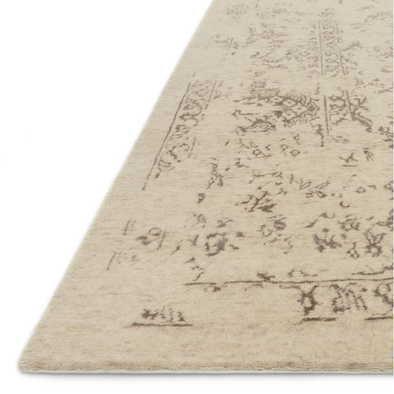 Hand Knotted Floral Indoor Rug, Rectangle 9'6" x 13'6"