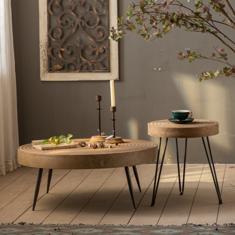 Tree 16in. Round Natural Wood Side Table, 18" H x 16" L x 16" W