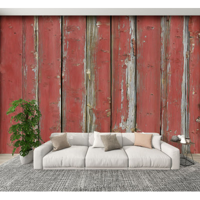 Papier peint auto-adhésif à panneau de bois de grange Batten Barn 100 x H 144 po