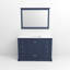 Meuble-lavabo simple bleu marine 48 po X P 22 po D, plateau en marbre de culture et Miroir