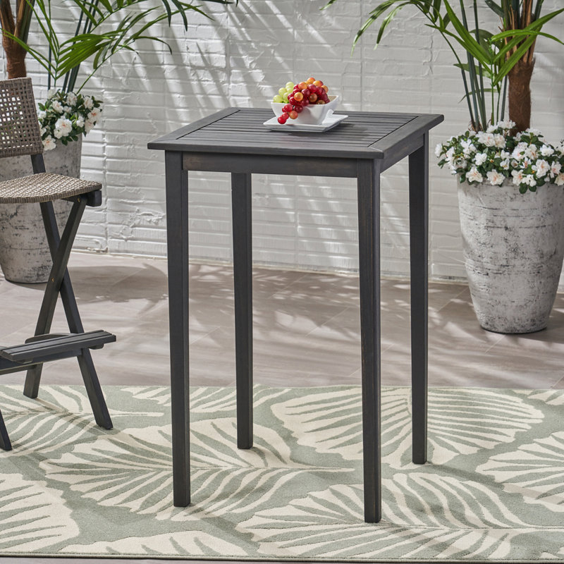 Table de bar d'extérieur en bois d'acacia