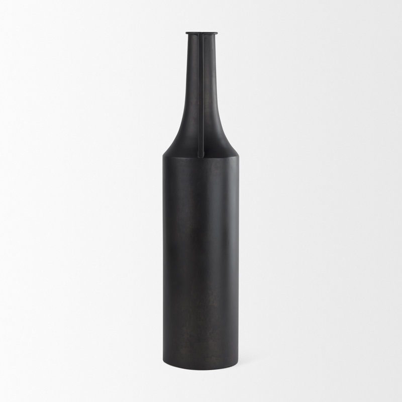 Datari Metal Decorative Bottle, 24'' H x 5.5'' W x 5.5'' D, Black