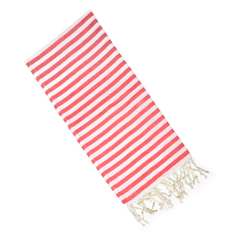 Cotton Stripe Tea Towel Kitchen Towel, Red