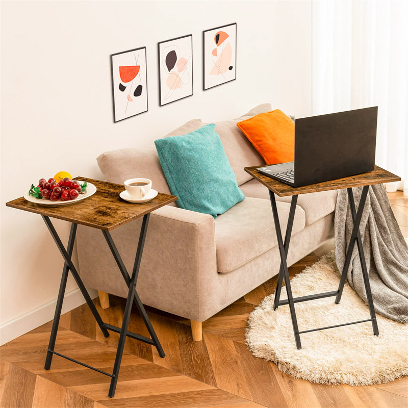 Klose Cross Legs End Table, Brown