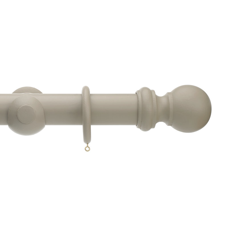 Keswick Wood 5cm Single Curtain Pole, Café Latte, 5cm H x 200cm W x 5cm D