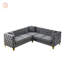 Luxueux canapé modulaire en L en velours avec 3 coussins, parfait pour le confort et le style de tout espace de vie-547410434