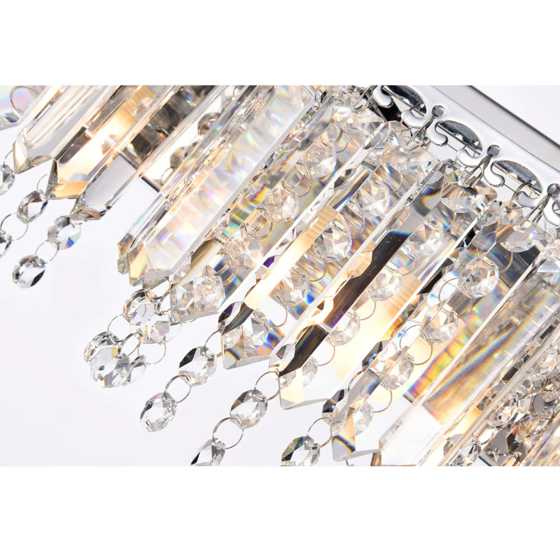 Vandeusen Crystal Strand 3-Light 18.1" Chrome Vanity Light