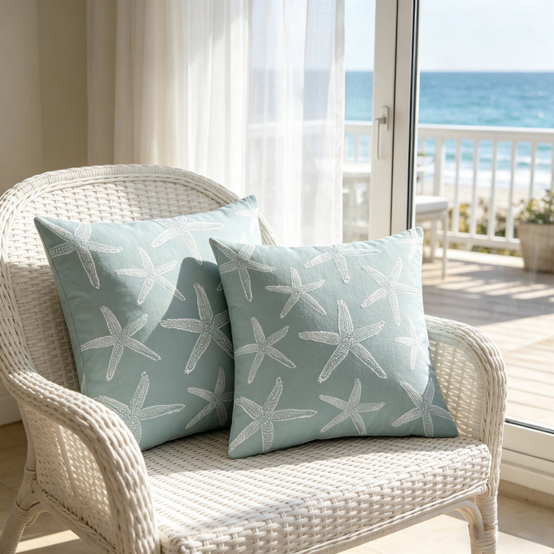 Ensemble de 2 housses de coussin CoastalStyle Starfishs sur le thème de la plage Summer