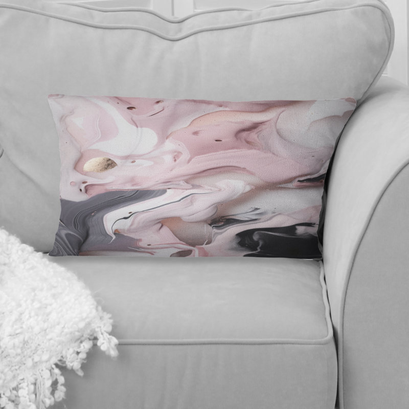 Oeuvre de peinture en marbre massif III - Coussin décoratif imprimé en marbre abstrait