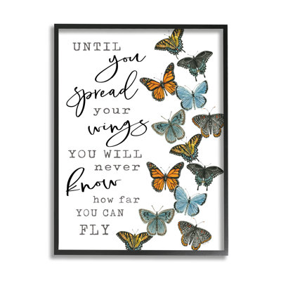 " Spread Your Wings Encouraging Butterflies Motivational Quote "