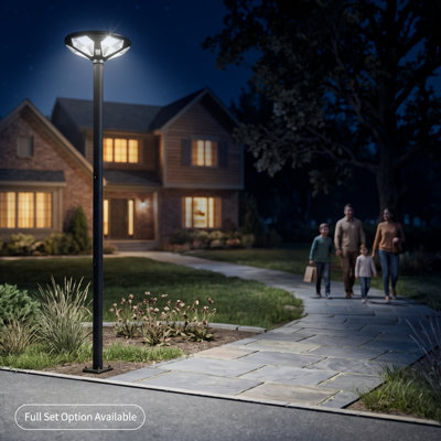 Fontane 16.5'' Diamond-shaped Dusk-to-Down Solar Lamp Post Head with Radar Sensor & Remote