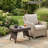 Weather Resistant Fade Proof Sturdy Portable Folding Patio PE Rattan Side Coffee Table With Stable Anti Slip Support Base For Garden Backyard