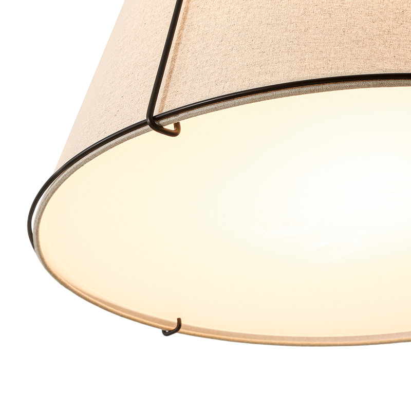 Luminaire suspendu fuselé en lin 4 lumières Nyjel, H 26 po x l 23,6 po x P 23,6 po, Beige, Noir