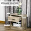 Table d'appoint avec rangement - aspect grain de bois gris pour chambre à coucher et salon