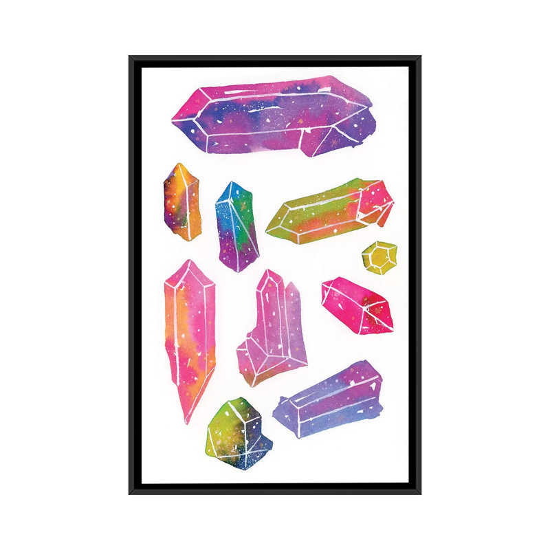 «Crystal Gem», impression sur toile, H 26 po x l 18 po x P 1,5 po, Toile avec cadre noir, Pas de tapis