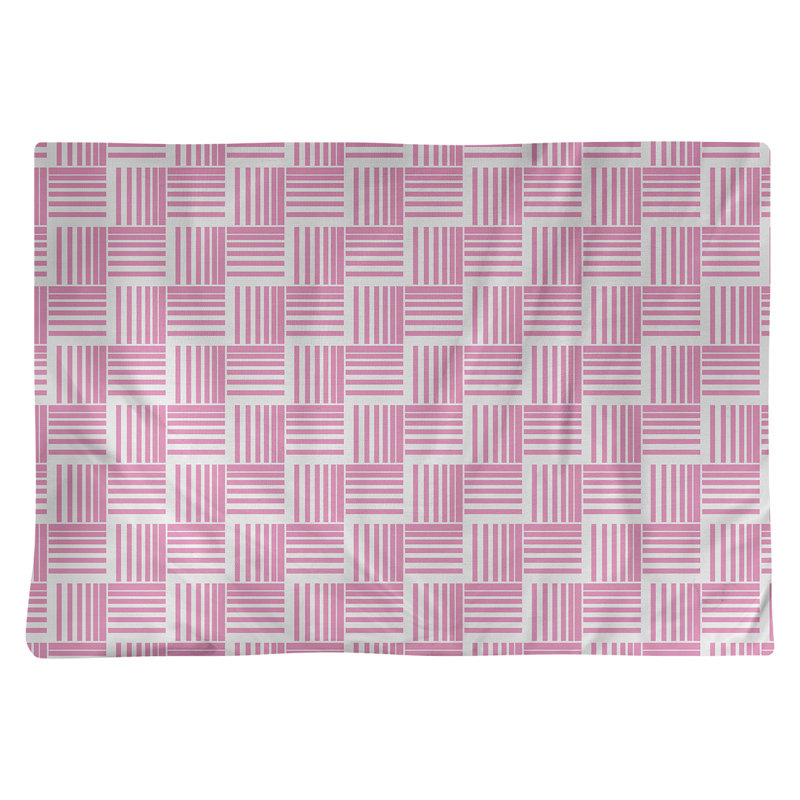 Napperon en coton à rayures de 18 po classique Baskettressées, Rose/gris, polyester