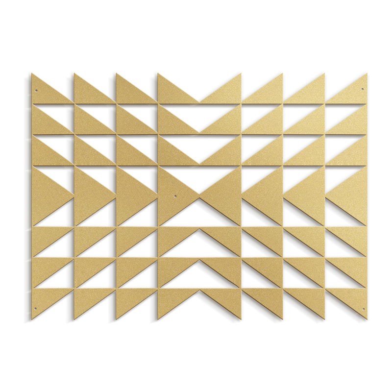 Wall Decor Metal, 24" H x 36" W x 0.05" D, Gold