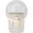 1-Light Outdoor White Wall Mount Wall Armed Sconce with Clear Ribbed Jelly Jar Glass Shade-24081413