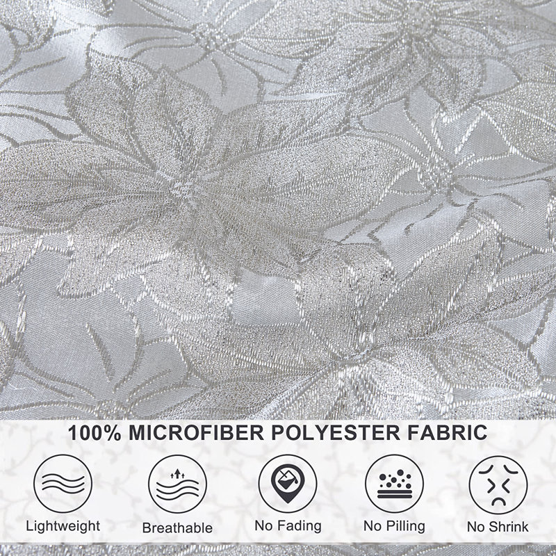 Floral Bedspread, W240 x L250cm, Silver