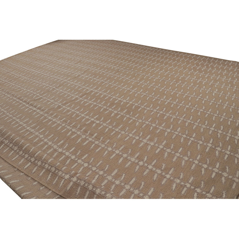 Scandinavian Wool Floral Area Rug, Rectangle 8' x 10'