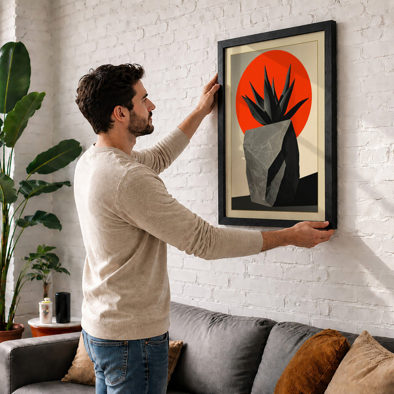 Angular Crown Form Geometric - Print, A1 - 84.1 x 59.4 cm, Oak