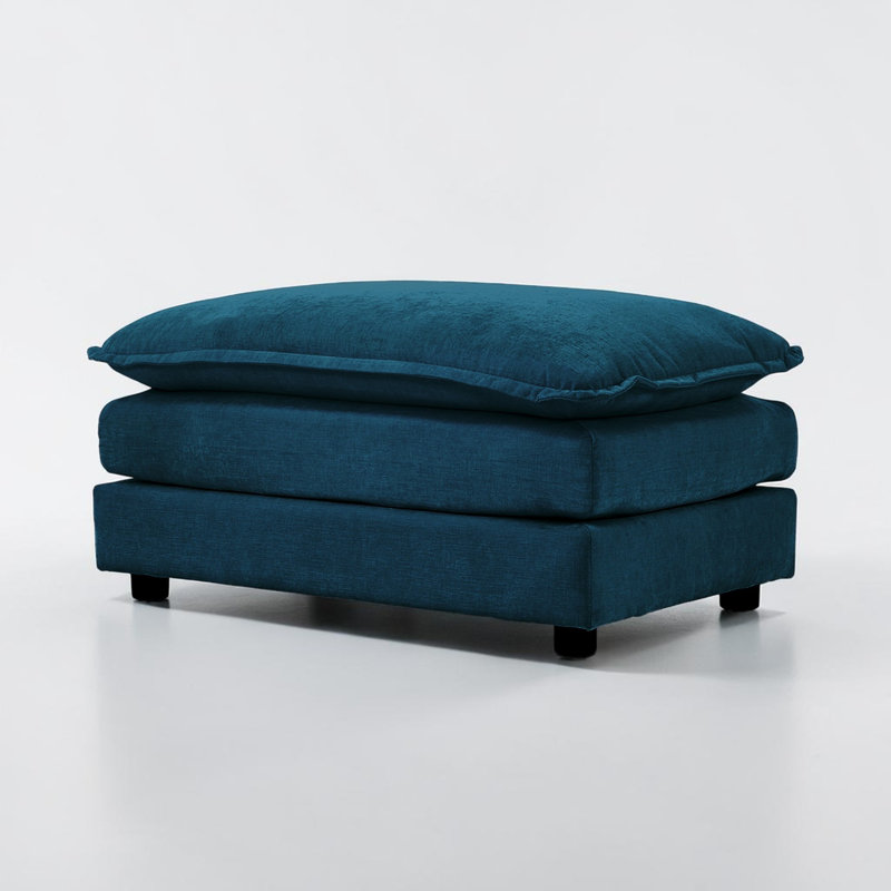 Repose-pieds en chenille moderne, Bleu