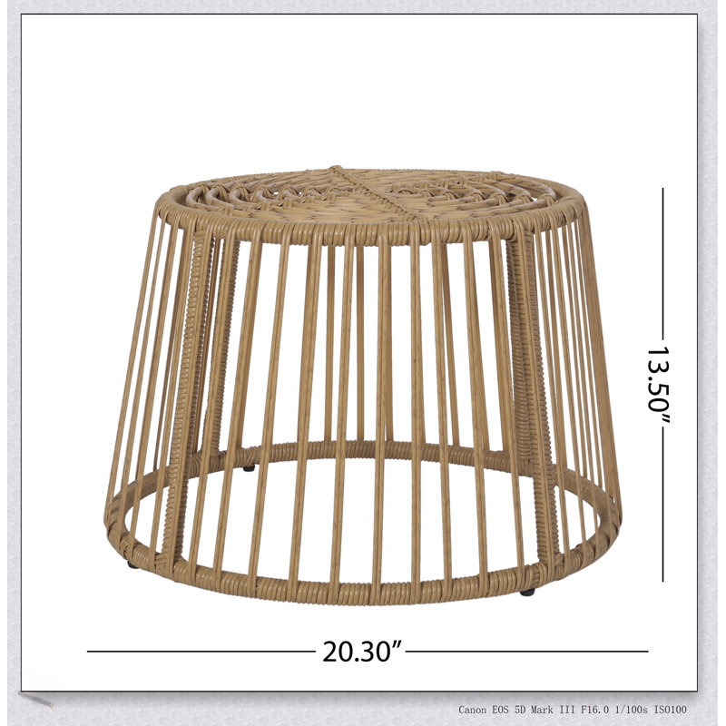 Table d'appoint en osier ELAINE, durable et élégante pour les espaces extérieurs