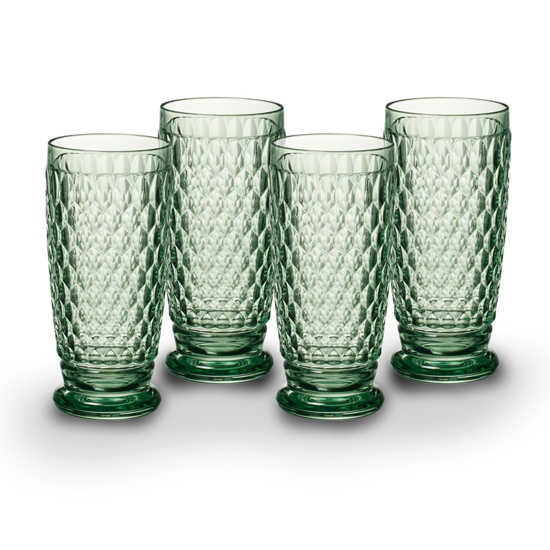 Villeroy & Boch Boston 13.5 oz. Lead Free Crystal Highball Glass, S/4, Green