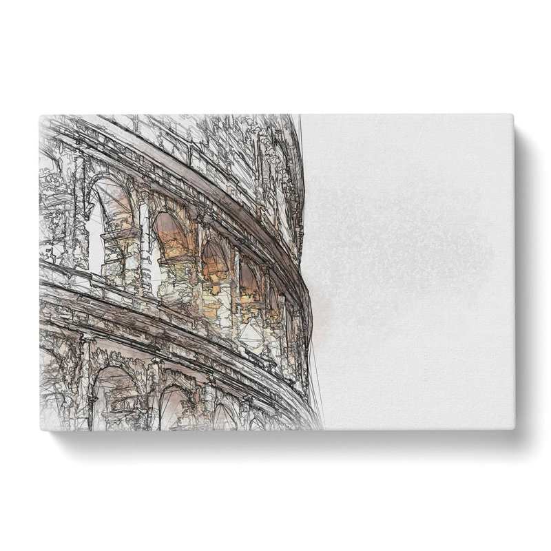 Colosseum in Rome Italy in Abstract - Wrapped Canvas Graphic Art Print, 40cm H x 60cm W x 3cm D