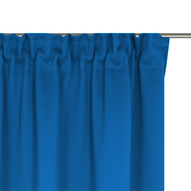 Polyester Blackout Pinch Pleat Curtain Panel, Blue, 142cm wide x 295cm high