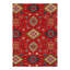 Tapis oriental rouge en laine / coton 4 pi 1 po x 6 pi 6 po Oriental
