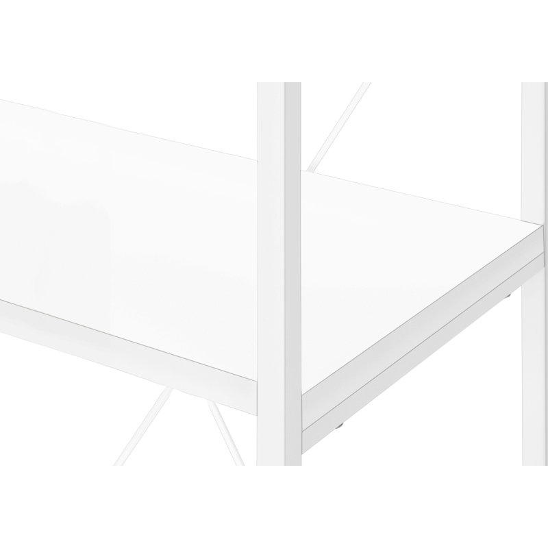 Bookshelf, Bookcase, 4 Tier, 48"H, Office, Bedroom, Contemporary, Modern, White