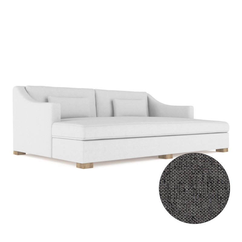 Crosby Slope Arm Daybed, Vintage Leather Graphite, Weathered