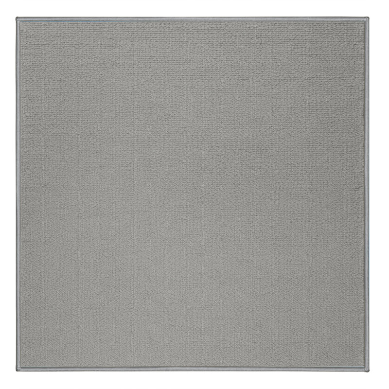 Machine Washable Solid Gray Area Rug, Square 3'