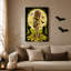 Toile verte tenant un micro rétro sur toile d'Halloween-1745056878
