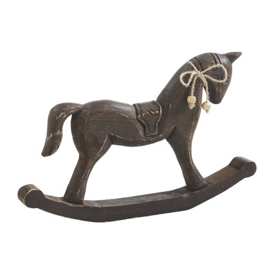 Cheval à bascule en bois foncé 9,5 x 15 x 1,5
