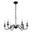 Lustre de style campagnard noir mat à 6 lumières à intensité variable Emilyn-612373605