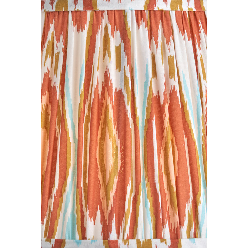 Pleated Cotton Cylinder Shade, 28cm H x 40cm W x 40cm D, Orange