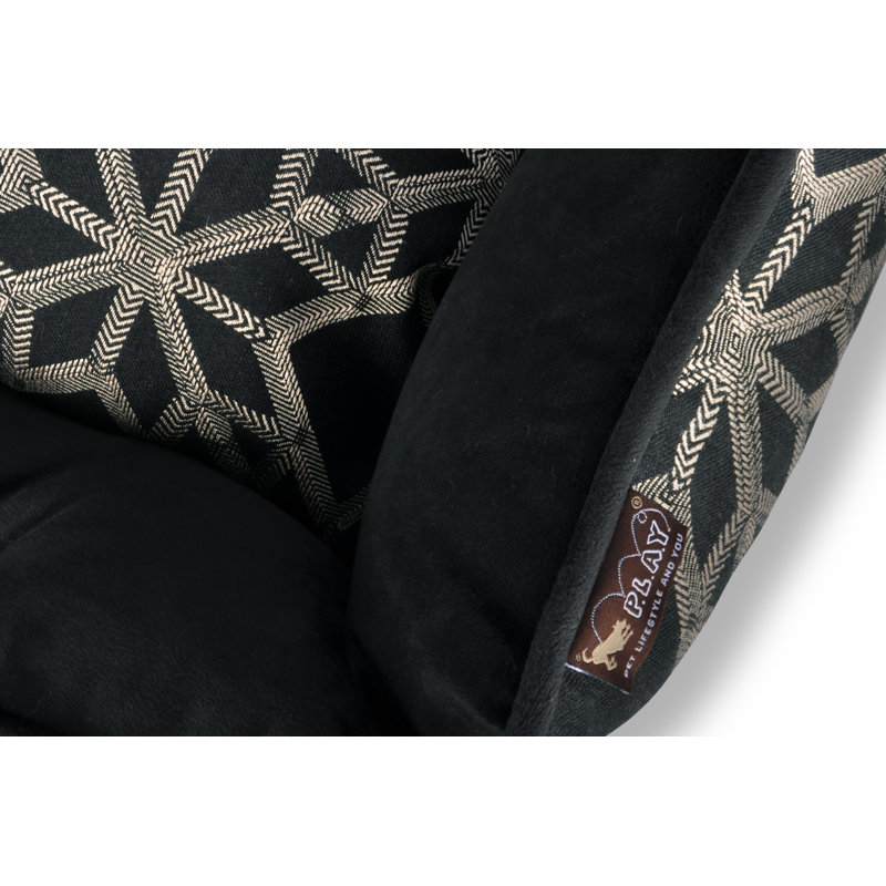 Solstice Bolster Lounge Dog Bed, Medium (8" H x 25" W x 31" D), Black