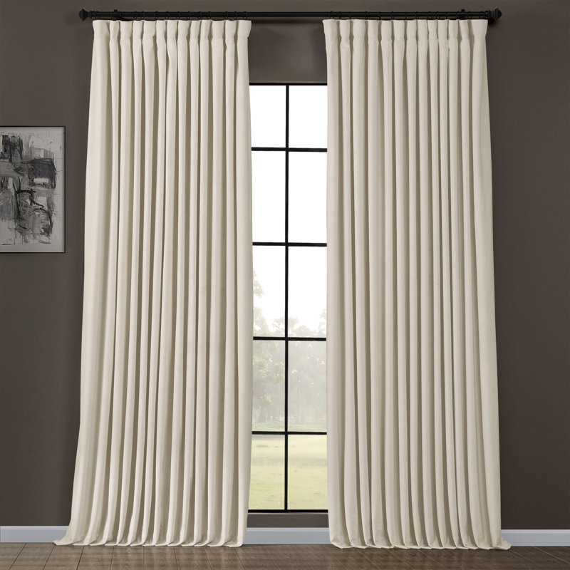 Rideaux en velours moelleux Matra pour chambre à coucher ‑ rideaux obscurcissants pour les fenêtres de salon, panneau simple