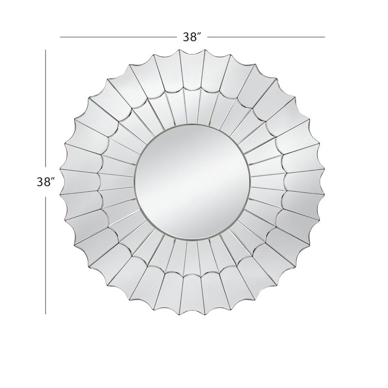 Oli Round Silver Mirror with MDF Frame