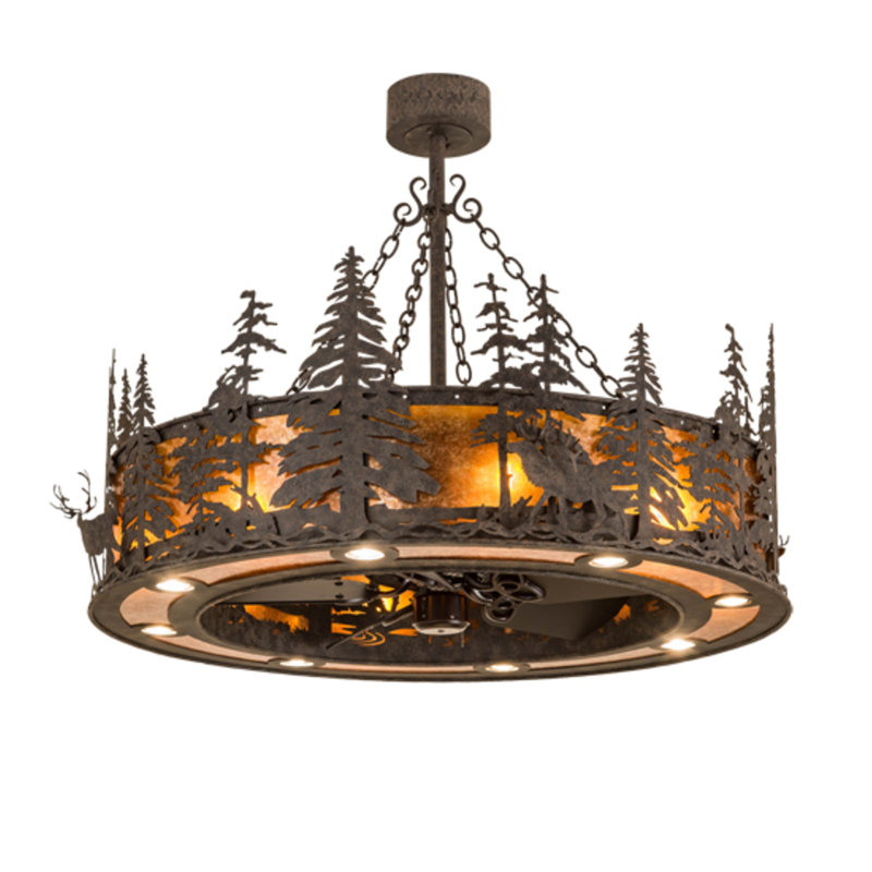 Elk At Dusk Downrod Ceiling Fan