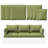 Outdoor 8-Piece 4" Replacement Cushion Set – 3 Seat Cushions, 3 Backrests, 2 Corner Cushions – Cushion Set Only-210958703