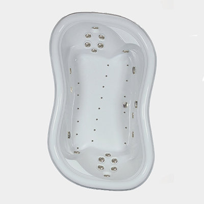 Baignoire encastrée en acrylique avec drain central 78 po x L 52 po