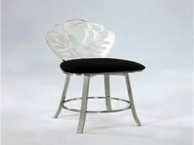 Elegant Laser Cut Memory Swivel Counter Stool in Satin Black