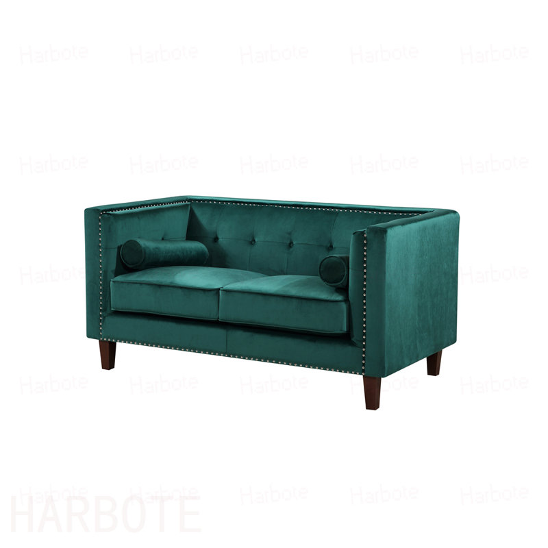Causeuse capitonnée Chesterfield, Velvet-Dark Green